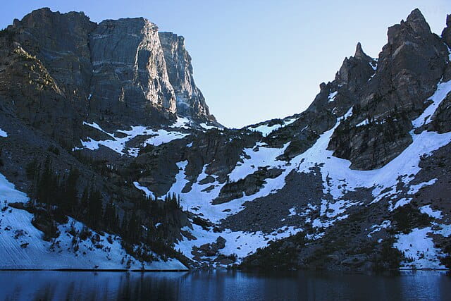 Rocky Mountain National Park, Colorado, USA, Emerald Lake with Hallett Peak on the left