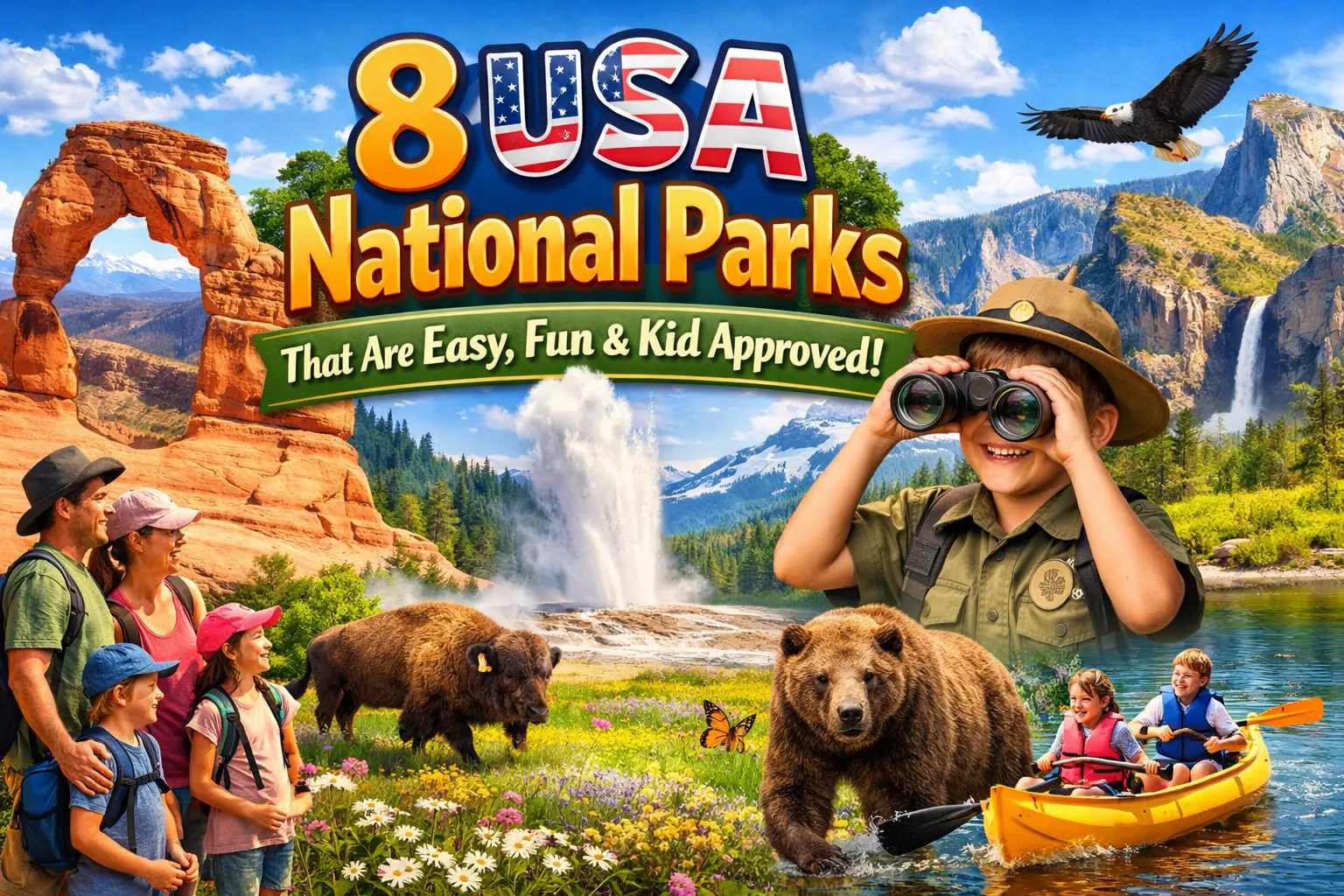Stress Free Family Trips: 8 USA National Parks That Are Easy, Fun & Kid Approved