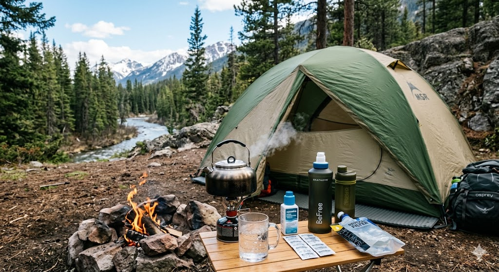Different methods for purifying stream water while camping in national parks