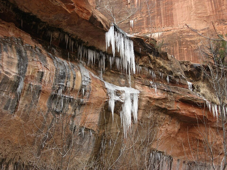 Emerald Pools Trail in Winter, Zion Canyon, Zion National Park, Utah 