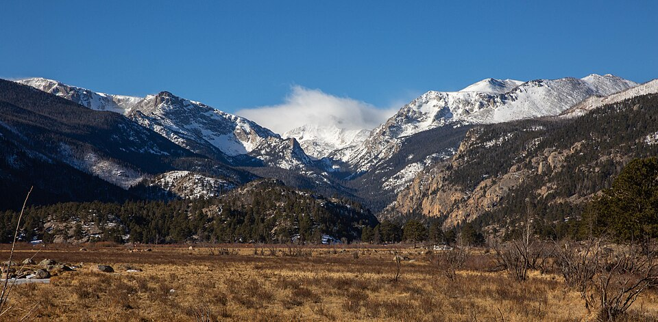 Rocky Mountain National Park at day in December

