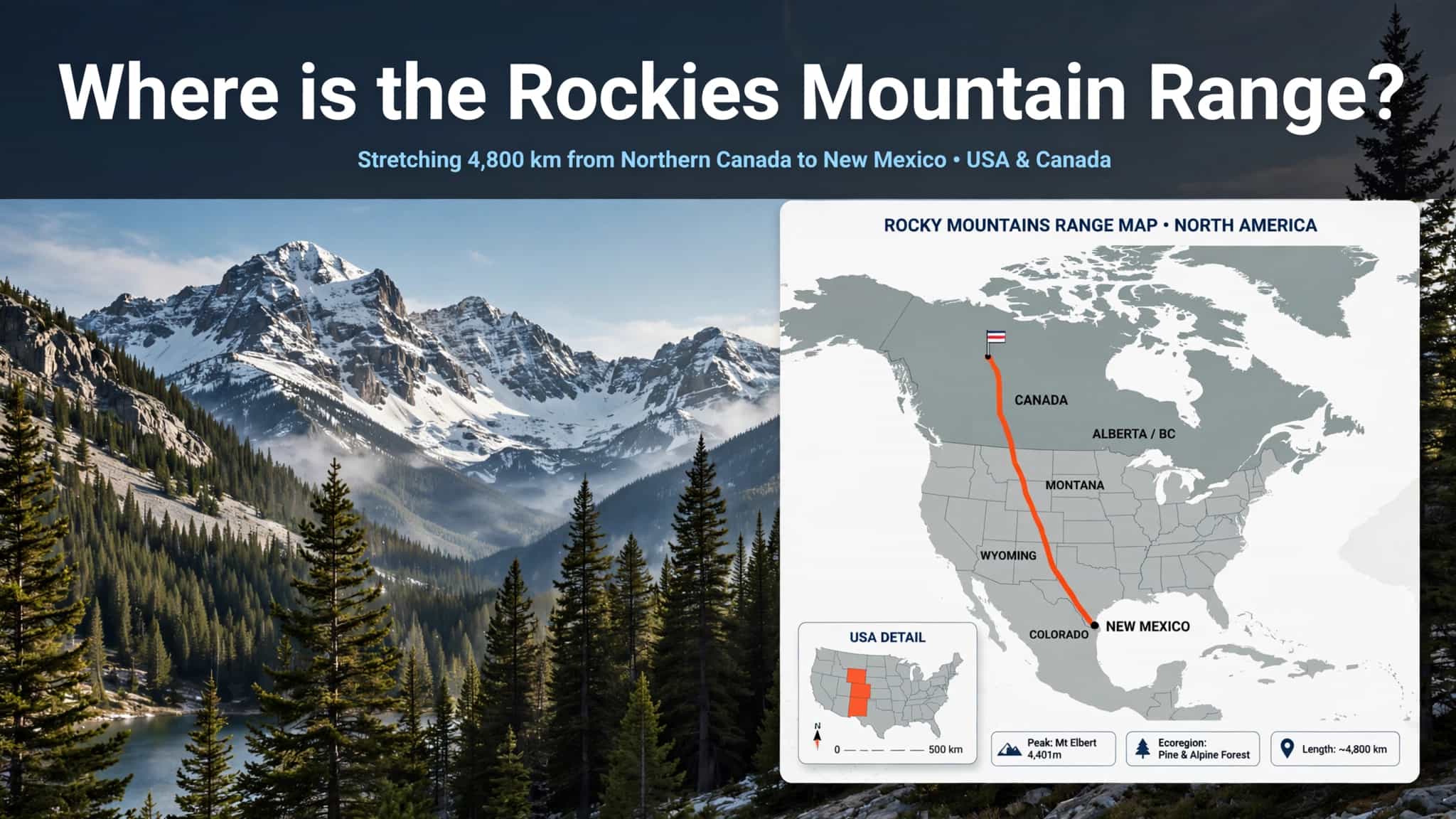 where is the rockies mountain range